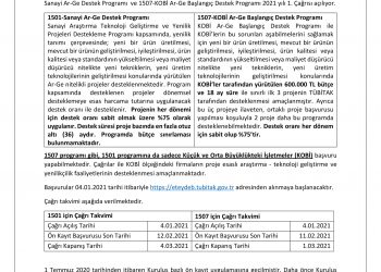 TÜBİTAK Ar-Ge Destekleri 2021