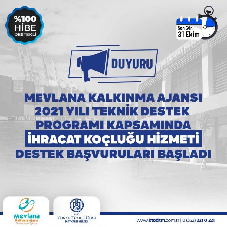 KTO DIŞ TİCARET MERKEZİ İHRACAT KOÇLUĞU HİZMETİNDEN FAYDALANACAK ÜYELERİMİZE MEVKA DESTEĞİ