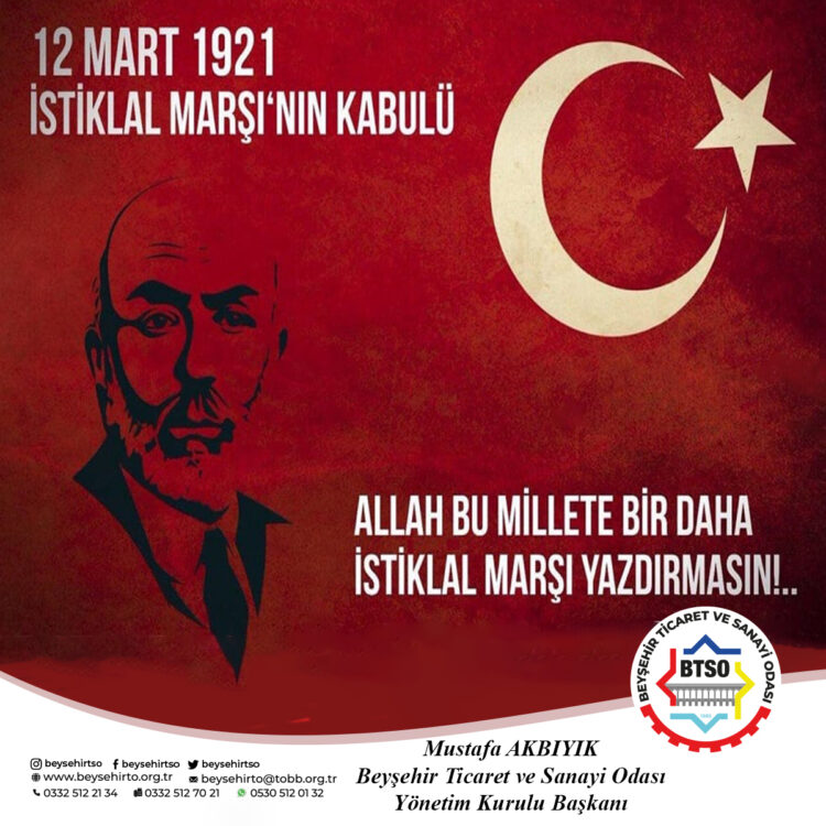 12 MART 1921 İSTİKLAL MARŞI’NIN KABULÜ