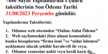 7440 SAYILI YAPILANDIRMA