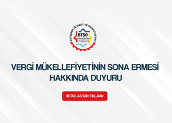 VERGİ MÜKELLEFİYETİNİN SONA ERMESİ HAKKINDA DUYURU