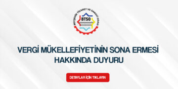 VERGİ MÜKELLEFİYETİNİN SONA ERMESİ HAKKINDA DUYURU